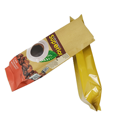 Custom Printed Food Grade Coffee Food Grade Security Packaging Paper Pouch Biodegradable Zipper Pouch Custom Printed Coffee Packaging Bag With Valve