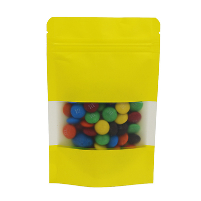 Disposable Food Resealable Ziplock Craft White Kraft Paper Holder Up Pouch Food Packaging Bag
