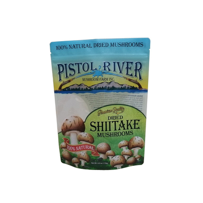 Food Customized Printing Clear Plastic Laminated Zip Lock Front Backing Up Packaging Pouch For Dried Mushroom Making