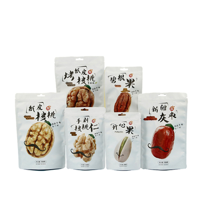 Matte Stand Up Packaging Bags Moisture Proof Plastic Cashew Nuts Milk Bag 250G With Clear Window Zipper Pouch Loose Leaf Tea Packaging