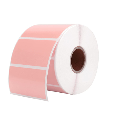 Self Adhesive Barcode Address Shipping Thermal Stickers Pink White Square Label Stickers For Thermal Label Printer