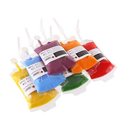 Recyclable Disposable Fruit Juice Liquid Plastic Drink Packaging Bag Pouch For Halloween Party Blood Bag