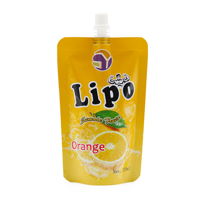 Recyclable Custom Resealable Juice Drink Packaging Bag / Liquid Stand Up Pouch With Top Spout
