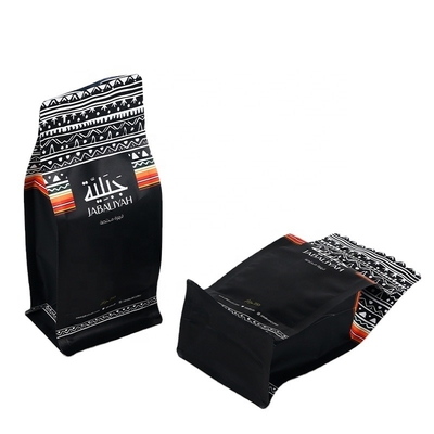 Recyclable Custom Plastic Side Gusset Square Flat Bottom Coffee Packaging Pouch With Zipper