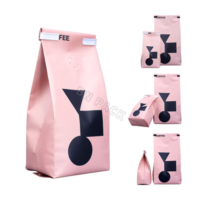 100% Eco-friendly 100% Food Grade Flat Bottom Pouches With Zipper Custom Printed Tea Bags Pack Coffee With Valve Coffee Packaging